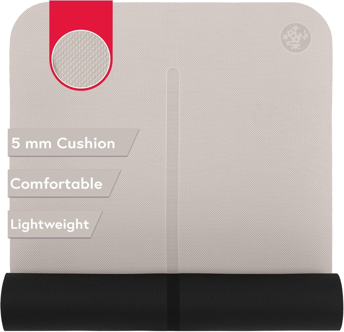 Manduka Begin Yoga Mat 68" - 5mm Cushioning | Comfortable, Lightweight & Reversible with Alignment Stripe | Budget-Friendly | 68 x 24 inches