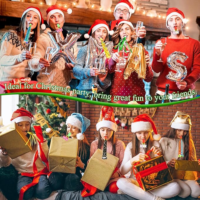 24 Pcs Party Blower Colorful Blowouts Noisemakers Birthday Blowouts Whistles for Party Favors(Colorful Paper Roll)