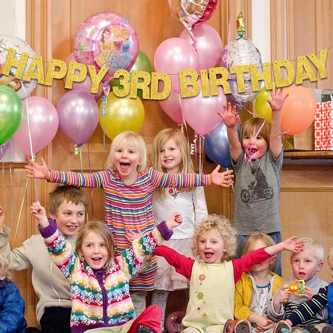 BEISHIDA 116 PCS A-Z Glitter Gold DIY Letter Banner Kit Make Your Own Banner，Including 111 Letters and Numbers 3 Rope and 2 Threading Device,Customized for Birthday Graduation Wedding Party Decor