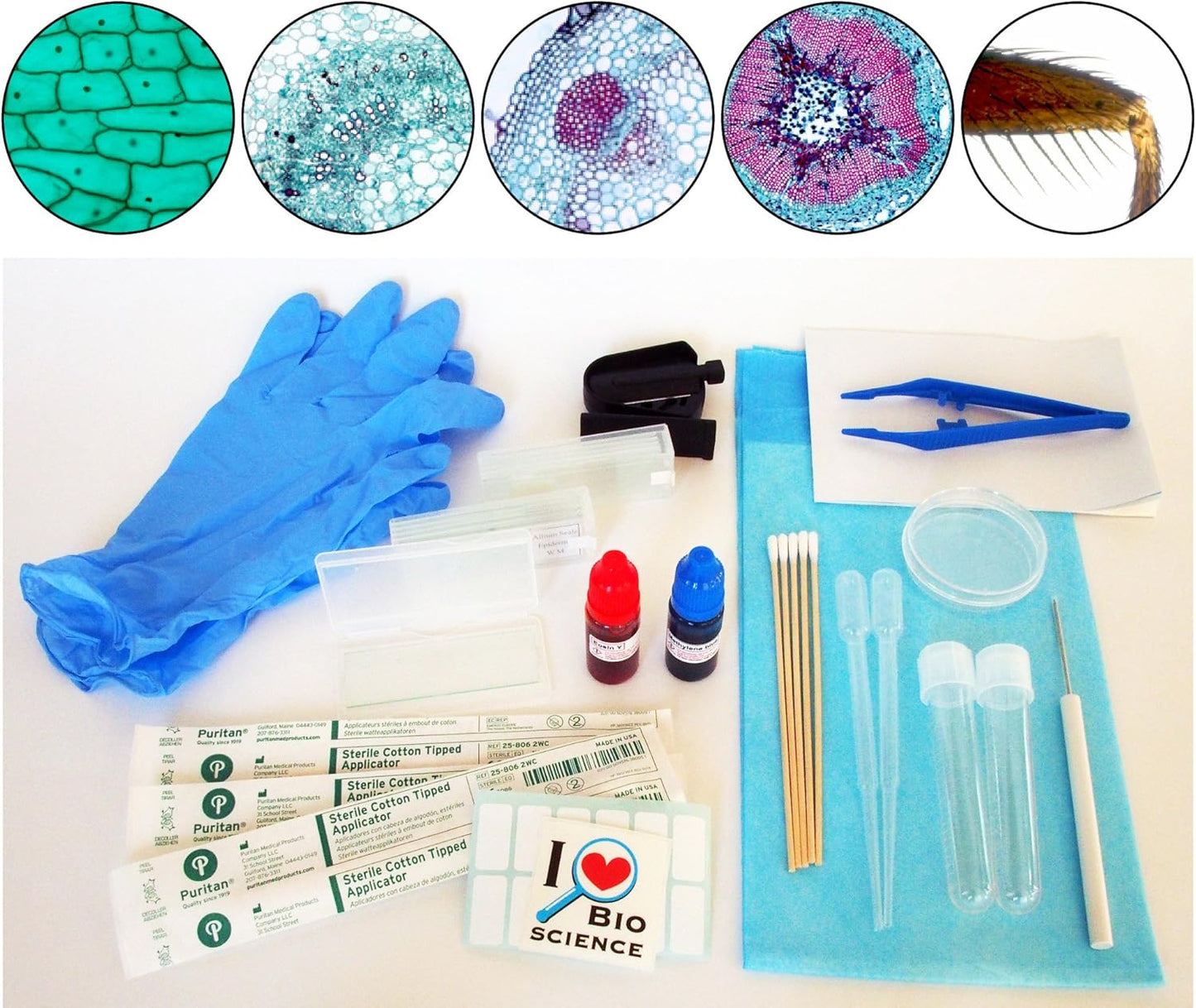 Rs' Science All-in-One Microscope Slide Preparation Kit, 40 Pieces