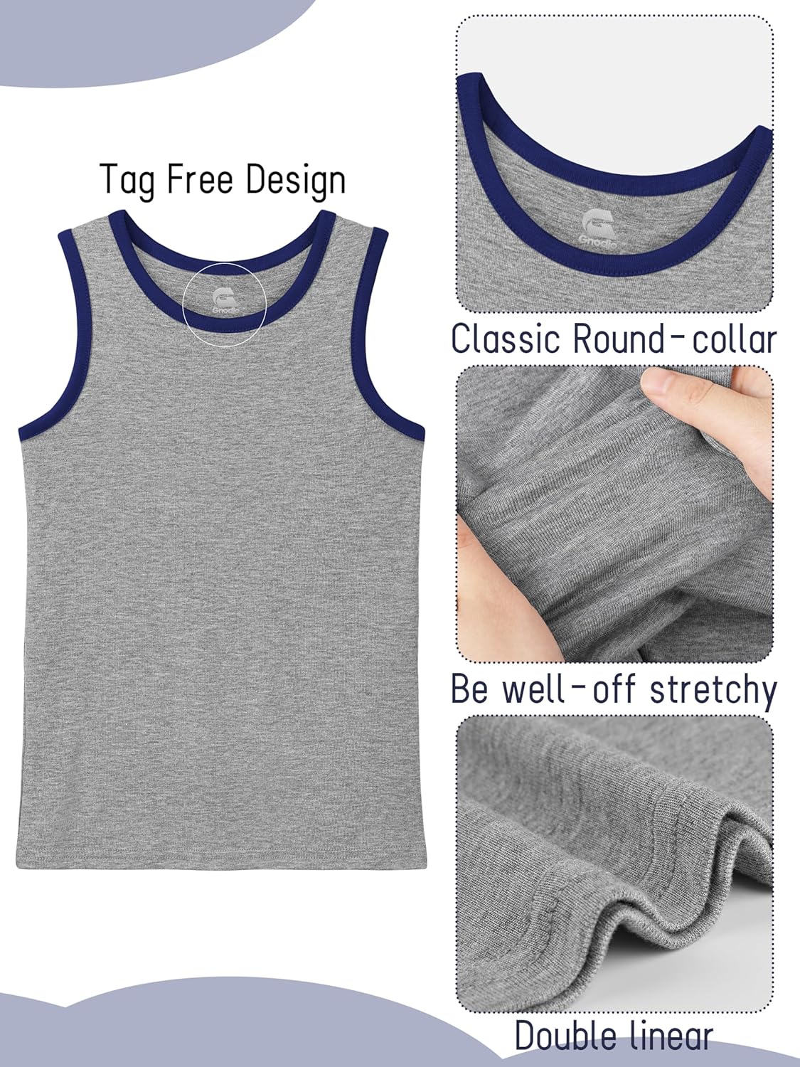 5 Pack Boys Tank Tops Boys Undershirts Kids Cotton Undershirts Tees Sleeveless Tank Tops Shirts for Kids Youth