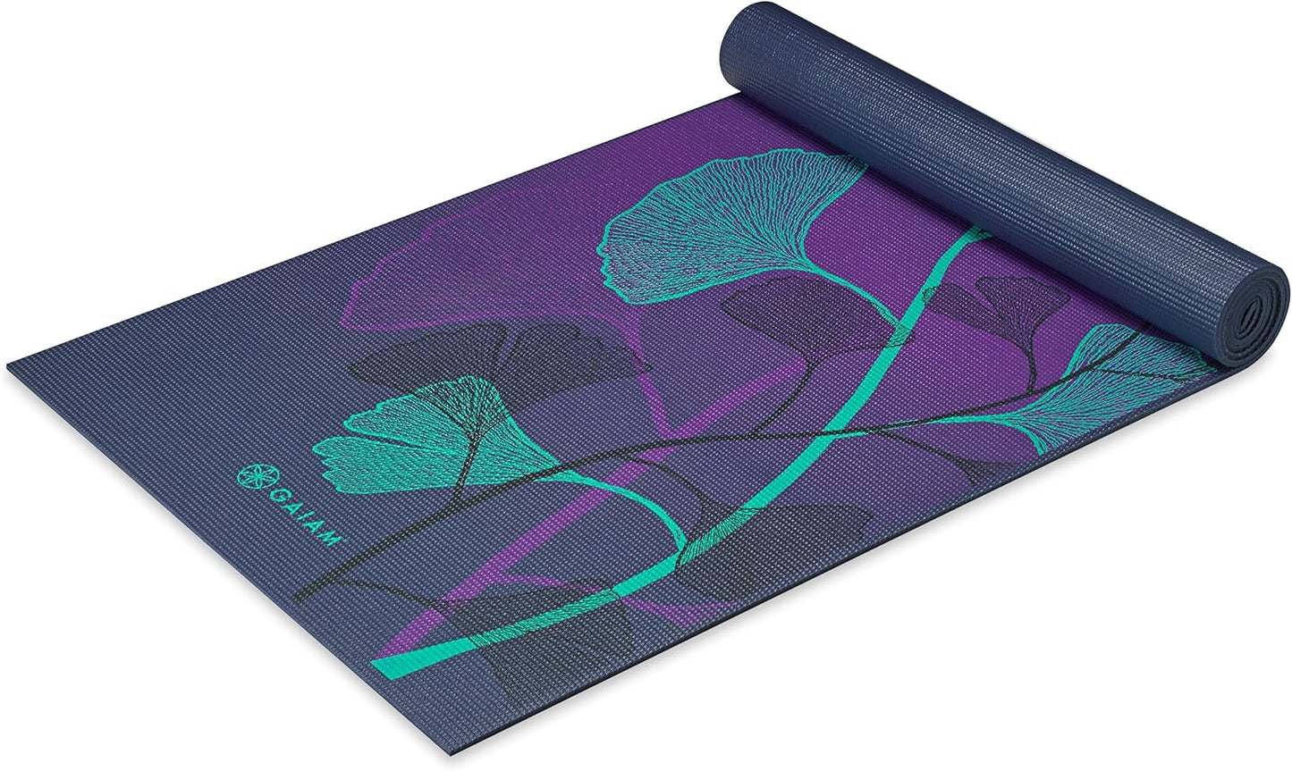 Gaiam Yoga Mat - Premium 6mm Print Extra Thick Non Slip Exercise & Fitness Mat for All Types of Yoga, Pilates & Floor Workouts (68"L x 24"W x 6mm Thick)