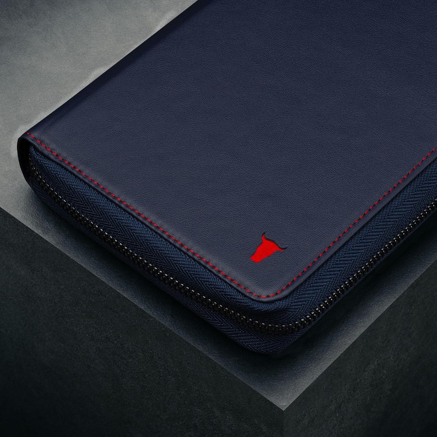 TORRO Premium Leather Family Travel Wallet, RFID Blocking Travel Organizer, Family Passport Holder for 4 Passports, Travel Documents and Cards (Navy Blue)