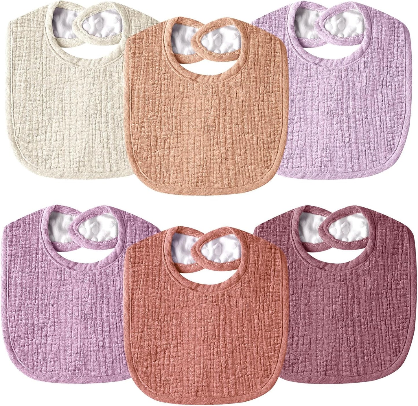 Muslin Baby Bibs for Unisex Boys Girls, Cotton Drool Bibs, Adjustable Newborn Bibs for Drooling and Teething