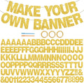 BEISHIDA 116 PCS A-Z Glitter Gold DIY Letter Banner Kit Make Your Own Banner，Including 111 Letters and Numbers 3 Rope and 2 Threading Device,Customized for Birthday Graduation Wedding Party Decor