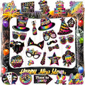 2026 New Year Photo Booth Inflatable Frame Kit, 30Pcs Fluorescent Color New Years Photo Booth Props with Inflatable Picture Frame for New Year Eve Party Selfie Props Supplies