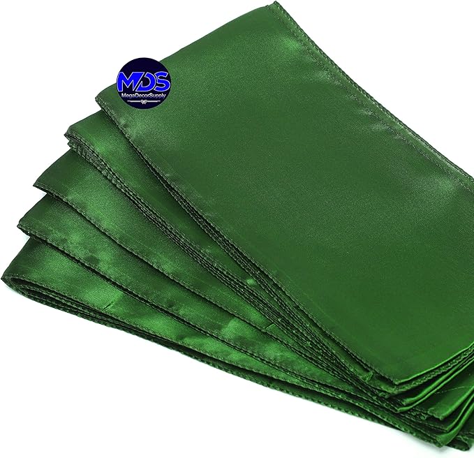 MDS Pack of 300 PCS Satin Chair Sashes Charmeuse Sateen Dining Chair Bows Ribbon Ties Back Sash for Wedding Party Birthday Home Hotel Restaurant Banquet Decoration (7 x 108 Inch, Green)
