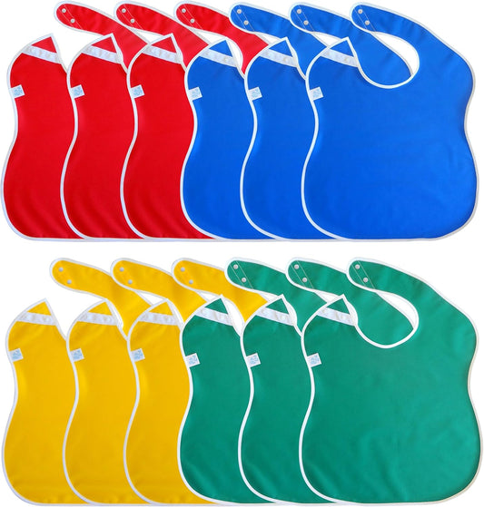 Large Waterproof Bibs Primary Collection - 4pk, 12pk, 48pk
