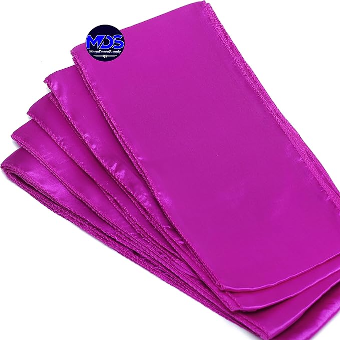 MDS Pack of 300 PCS Satin Chair Sashes Charmeuse Sateen Dining Chair Bows Ribbon Ties Back Sash for Wedding Party Birthday Home Hotel Restaurant Banquet Decoration (7 x 108 Inch, Magenta Violet)