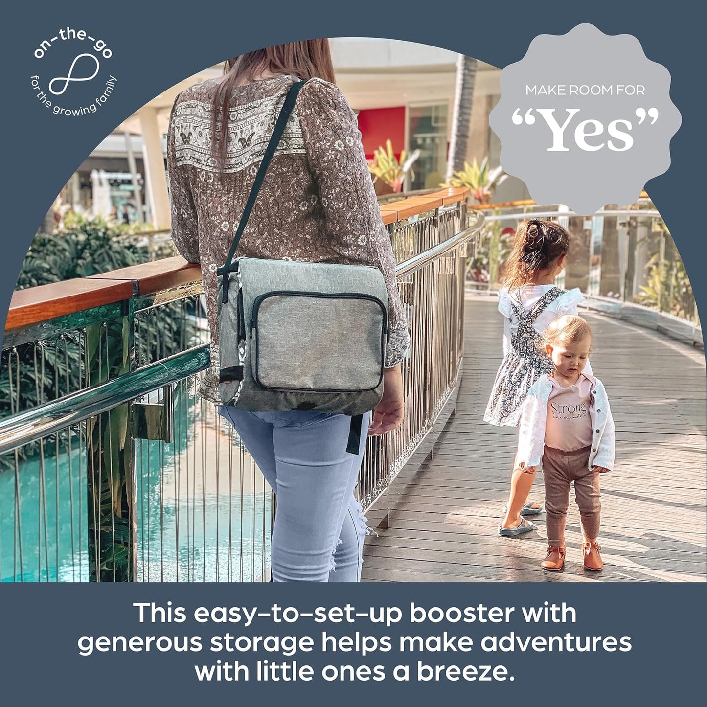 Dreambaby Grab ‘N Go Travel Booster Seat – Portable Toddler High Chair for Dining (6M-5Y) with Storage & Shoulder Strap