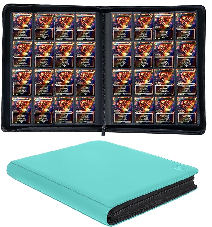 1000+ Pockets Trading Card Binder, 16-Pocket Card Ablum Compatible with MTG,Sports Cards & Other Standard Size Trading Cards (Teal)