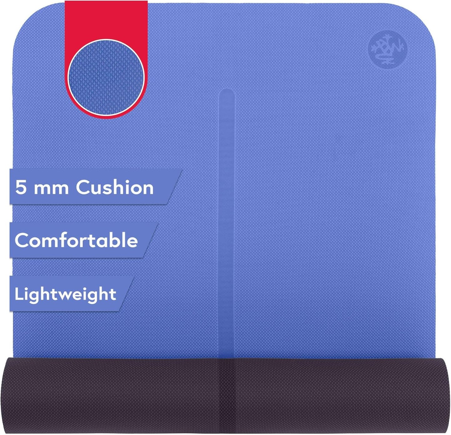 Manduka Begin Yoga Mat 68" - 5mm Cushioning | Comfortable, Lightweight & Reversible with Alignment Stripe | Budget-Friendly | 68 x 24 inches