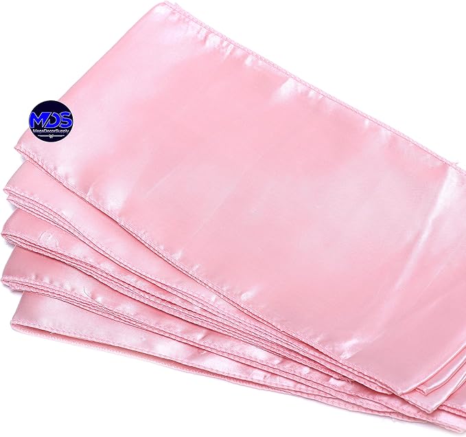 MDS Pack of 75 PCS Satin Chair Sashes Charmeuse Sateen Dining Chair Bows Ribbon Ties Back Sash for Wedding Party Birthday Home Hotel Restaurant Banquet Decoration (7 x 108 Inch, Blush Pink)