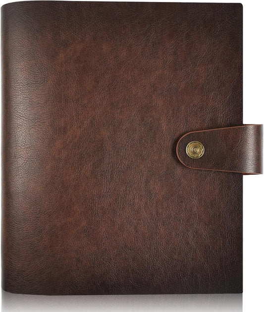 Genuine Leather Photo Album 4x6 for 300 Photos, with Writing Space of 40 Writing Paper, Binder Pocket, Travel Family Wedding Kids Graduation Ultrasound Baby Picture Album Scrapbook, Brown