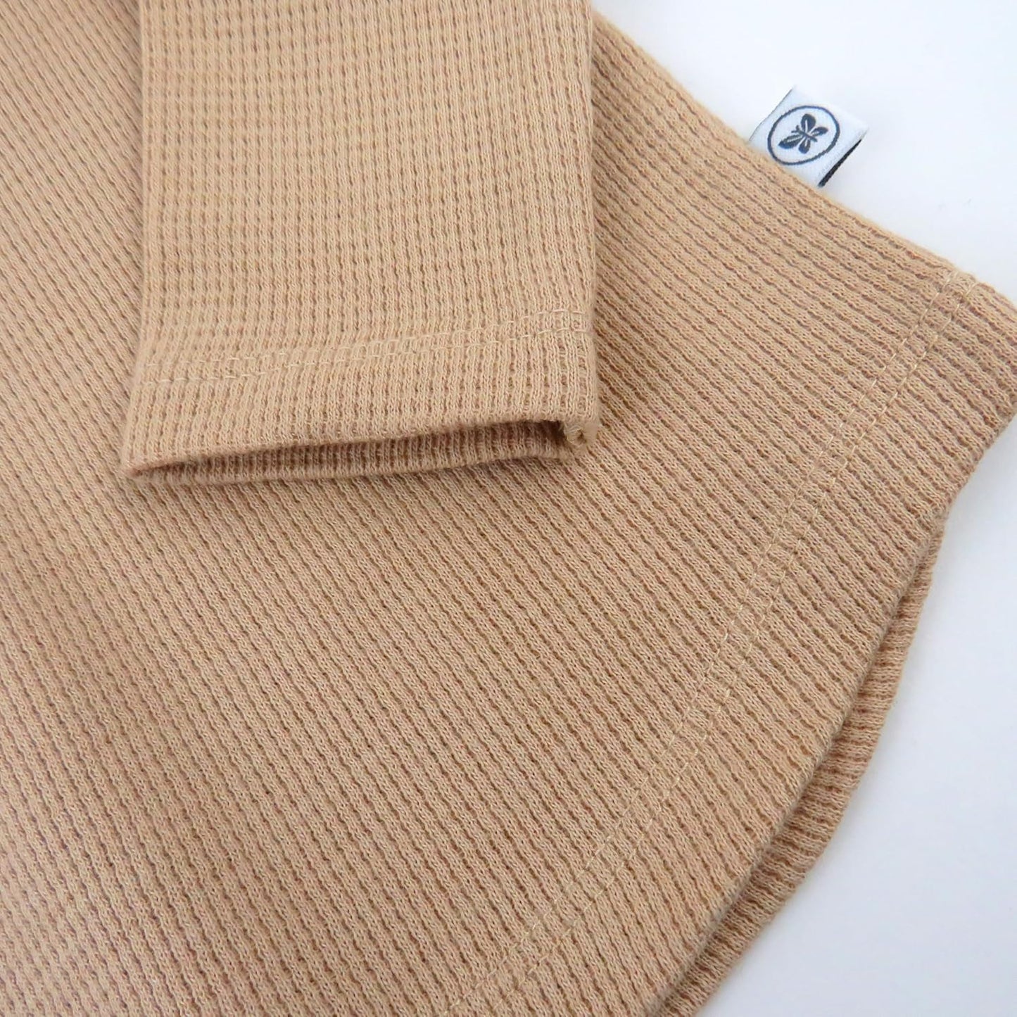 HonestBaby 5-pack Waffle Henley Long Sleeve Shirts 100% Organic Cotton for Infant Baby and Toddler Boys, Unisex