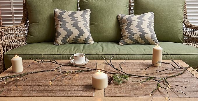 Hairui Mossy Garland Lights 6FT 48 LED Battery Operated Lighted Twig Vine with Timer for Halloween Christmas Party Decoration Indoor Outdoor Use