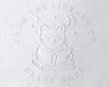 STAMPI Custom Book Embosser or Personalized Book Stamp – from The Library of Design | Swords, Cats, Dragon, Coffee & Floral Options | Gift for Book Lovers & Readers (Cat Set)