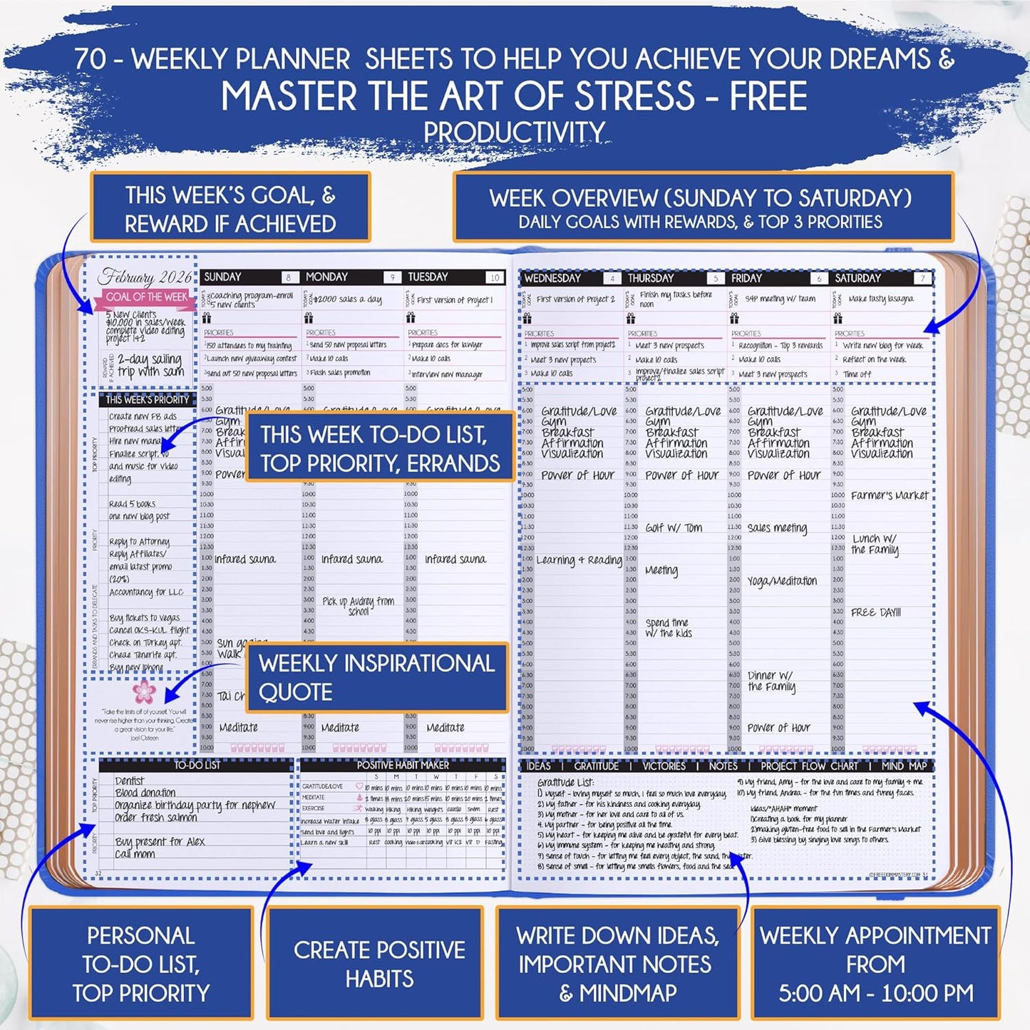 2025-2026 Planner Weekly and Monthly | 16-Month Life Planner to Increase Focus & Productivity | Reduce Overwhelm & Achieve Your Biggest Goals | Include Gift Box & Stickers | Sep 2025-Dec 2026