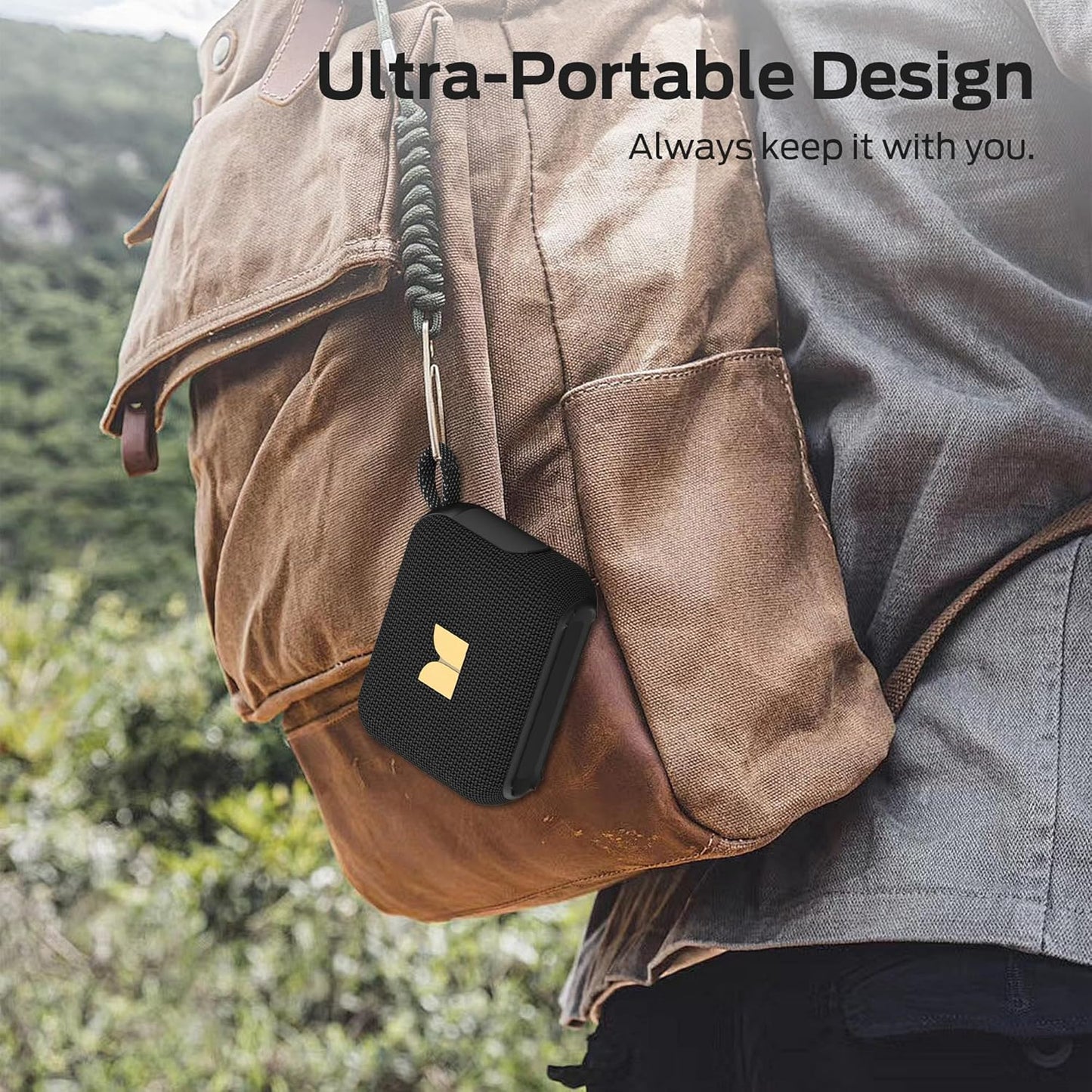 Monster Cube 1 Portable Bluetooth Speaker, IPX7 Waterproof, Bluetooth 6.0, 20H Playtime, Powerful Stereo Sound, Speaker for Home, Outdoors and Travel, Black