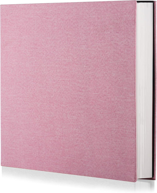 Photo Album Self Adhesive Scrapbook Album for 4×6 Pictures DIY Magnetic Linen Cover Album 30 Blank Pages for Family Wedding, Birthday, Christmas, Anniversary (Pink)