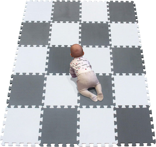 YIMINYUER® 20 Tiles (30cm×30cm×1cm Each Tile) Baby Soft Puzzle Play Mats, Kids Thick EVA Foam Floor, Toddlers & Children's Soft Interlocking Mat R01R12G301020