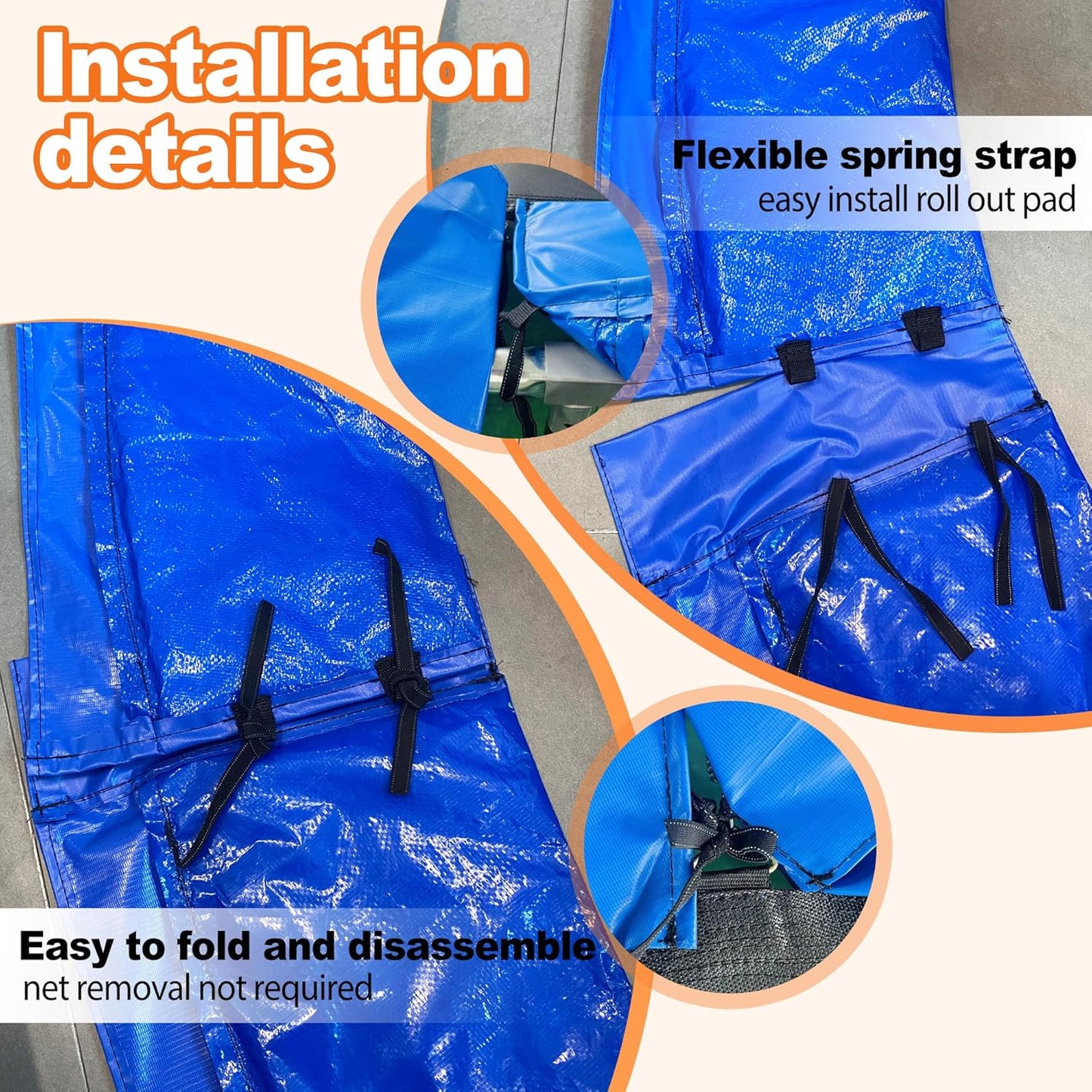 Trampoline Pad 10ft 12ft 14ft 15ft 16ft Trampoline Replacement Safety Pad, Waterproof and Tear-Resistant Safety Spring Cover Round Frame Pad, Trampoline Pad Replacement