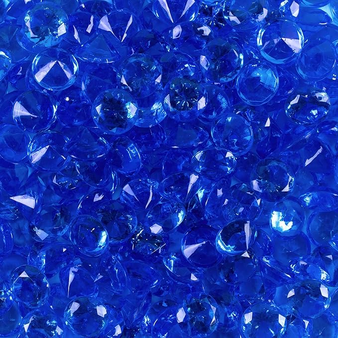 Super Z Outlet Acrylic Color Faux Round Diamond Crystals Treasure Gems for Table Scatters, Vase Fillers, Event, Wedding, Arts & Crafts (1 Pound, 240 Pieces) (Royal Blue)