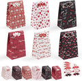 Valentines Bags - 24 PCS Valentines Gift Bags for Class School,Valentine Treat Bags with Stickers - Valentine Goodie Bags for Kids | Valentine's Day Gifts for Kids - Valentine's Decorations Party Favors