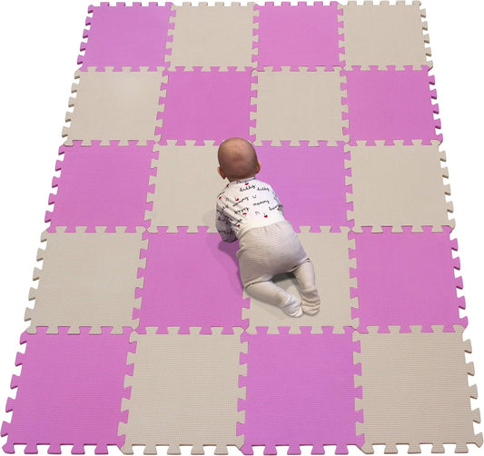 YIMINYUER® 20 Tiles (30cm×30cm×1cm Each Tile) Baby Soft Puzzle Play Mats, Kids Thick EVA Foam Floor, Toddlers & Children's Soft Interlocking Mat R03R10G301020