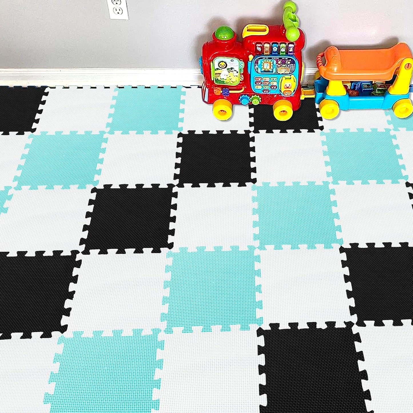 YIMINYUER® 25 Tiles (30cm×30cm×1cm Each Tile) Baby Soft Puzzle Play Mats, Kids Thick EVA Foam Floor, Toddlers & Children's Soft Interlocking Mat R01R04R08G301025