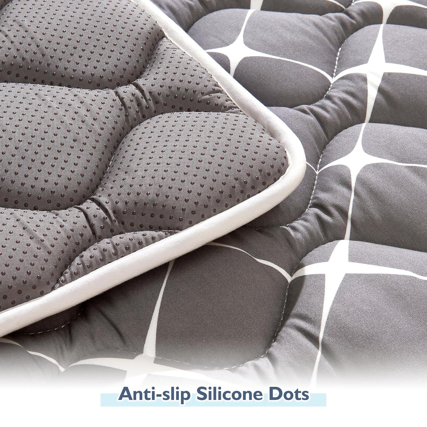 Vibe Bear High-Density Foam Baby Play Mat, 47x47 Inches Thicken One-Piece Comfortable and Soft Baby Playmat, Non Slip Washable Floor Mat for Infants, Toddlers