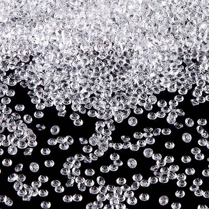 FUTUREPLUSX Fake Diamonds, 10000 PCS Mini Clear Diamonds Decoration Acrylic Crystal Vase Fillers Table Scatter Confetti Gems for Wedding Bridal Shower Birthdays Graduation Party Home Decor