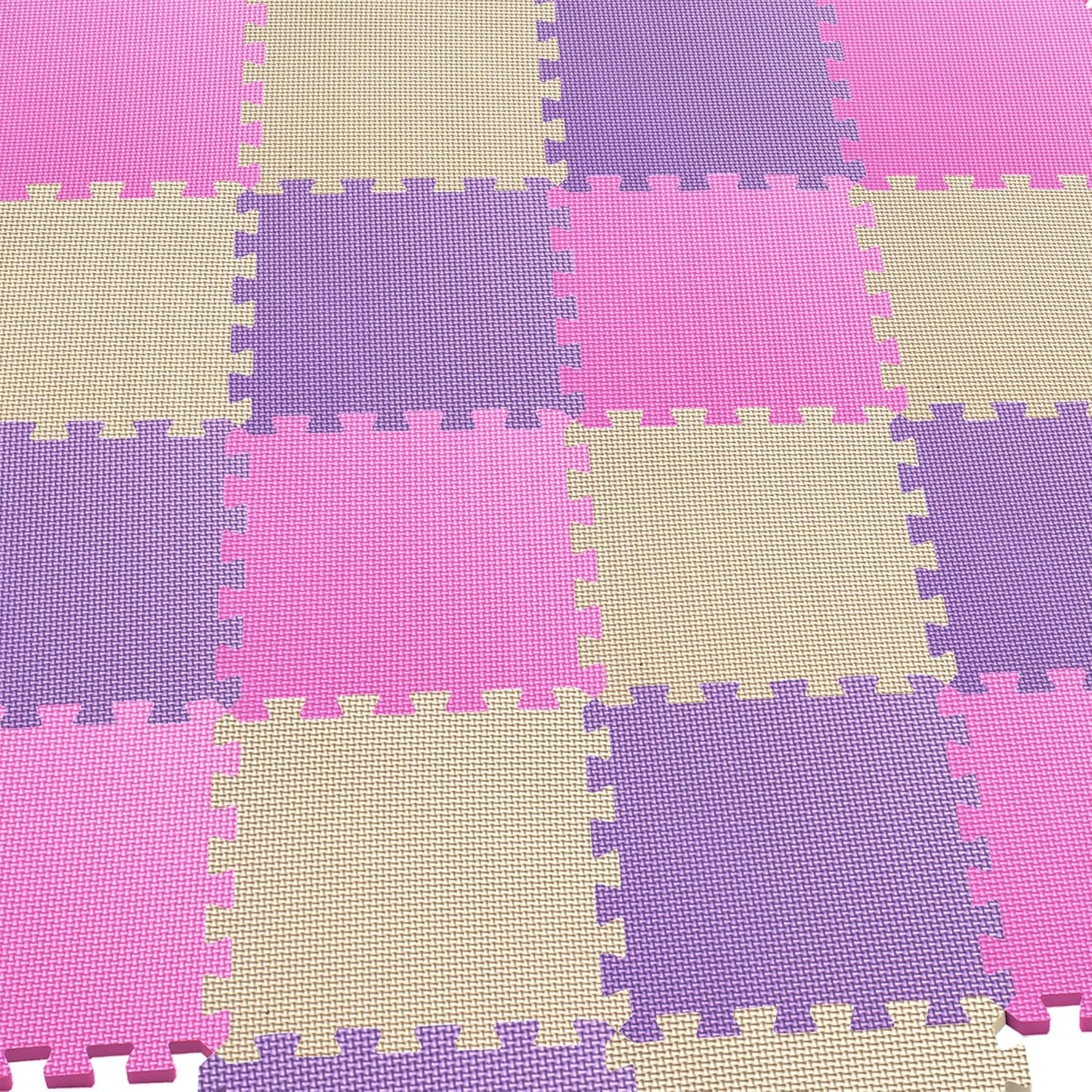 MQIAOHAM® 25 Pieces Puzzle Play Mats, Soft Baby Play Mat, Kids Interlocking Foam Floor Tiles, Toddlers Carpet Playmats G301025-103110111