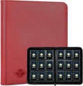 Trading Card Binder 9-Pocket, TCG Binder Fit for MTG Yugioh Card Album Book 432 Side-Loading Pockets, Premium Card Collection Binder for Baseball Football Sports Cards PTCG with Zipper (Red)