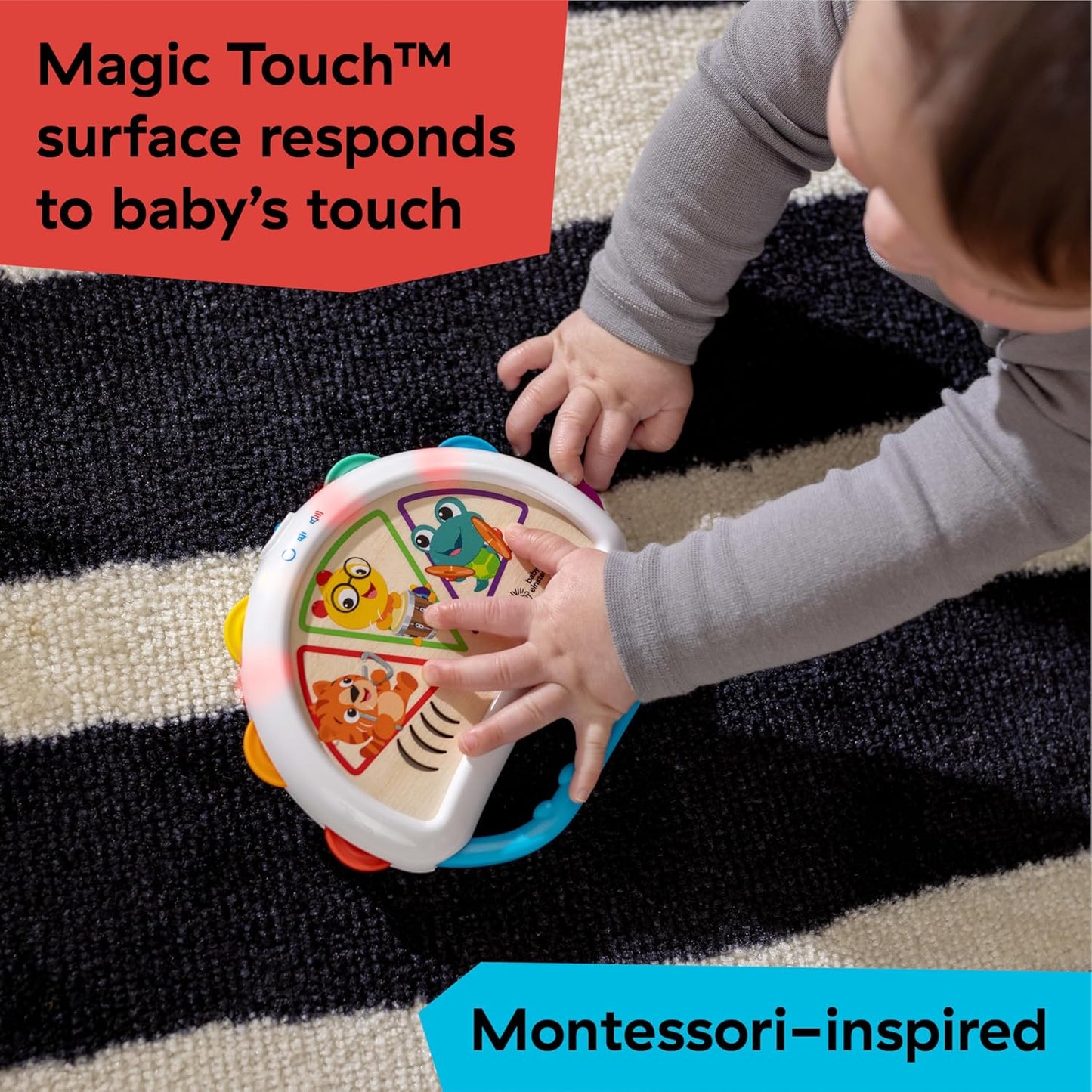 Baby Einstein + Hape Tap & Shake Magic Touch Tambourine, Ages 6 Months and Up