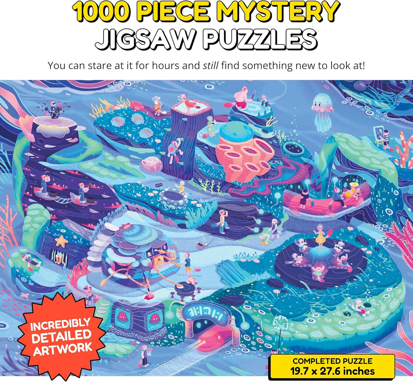 Jigsaw Puzzles 1000 Pieces - Magic Mystery Story Secret Ending Puzzle - Perfect Game Night for Adults & Kids - Ocean Theme Challenging (Beyond The Kelp)
