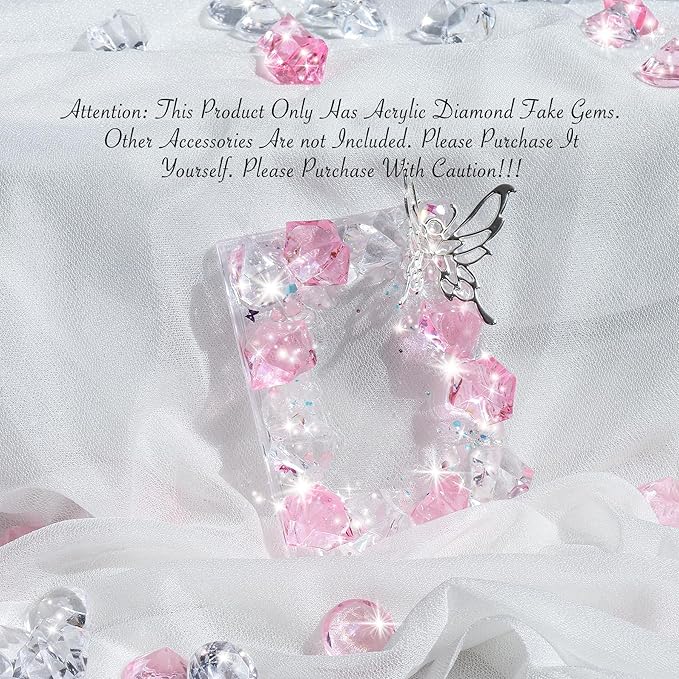 Acrylic Crushed Ice Rocks, Babenest 150 PCS Fake Crystals Plastic Ice Cubes Diamonds Gems for Vase Fillers, Home Decoration, Table Scatter, Event, Wedding, Arts & Crafts (Pink/Clear)