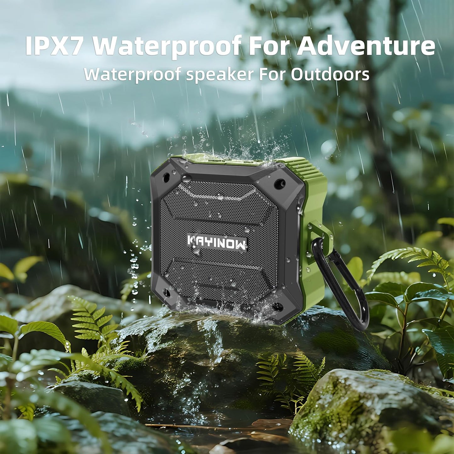 Portable Bluetooth Speaker with IPX7 Waterproof 5W Small Wireless Speakers with TWS Pairing,TF Card/AUX,12 Hours Playtime for Outdoor,Camping,Bathroom,Travel,Beach Use,Gift Ideas