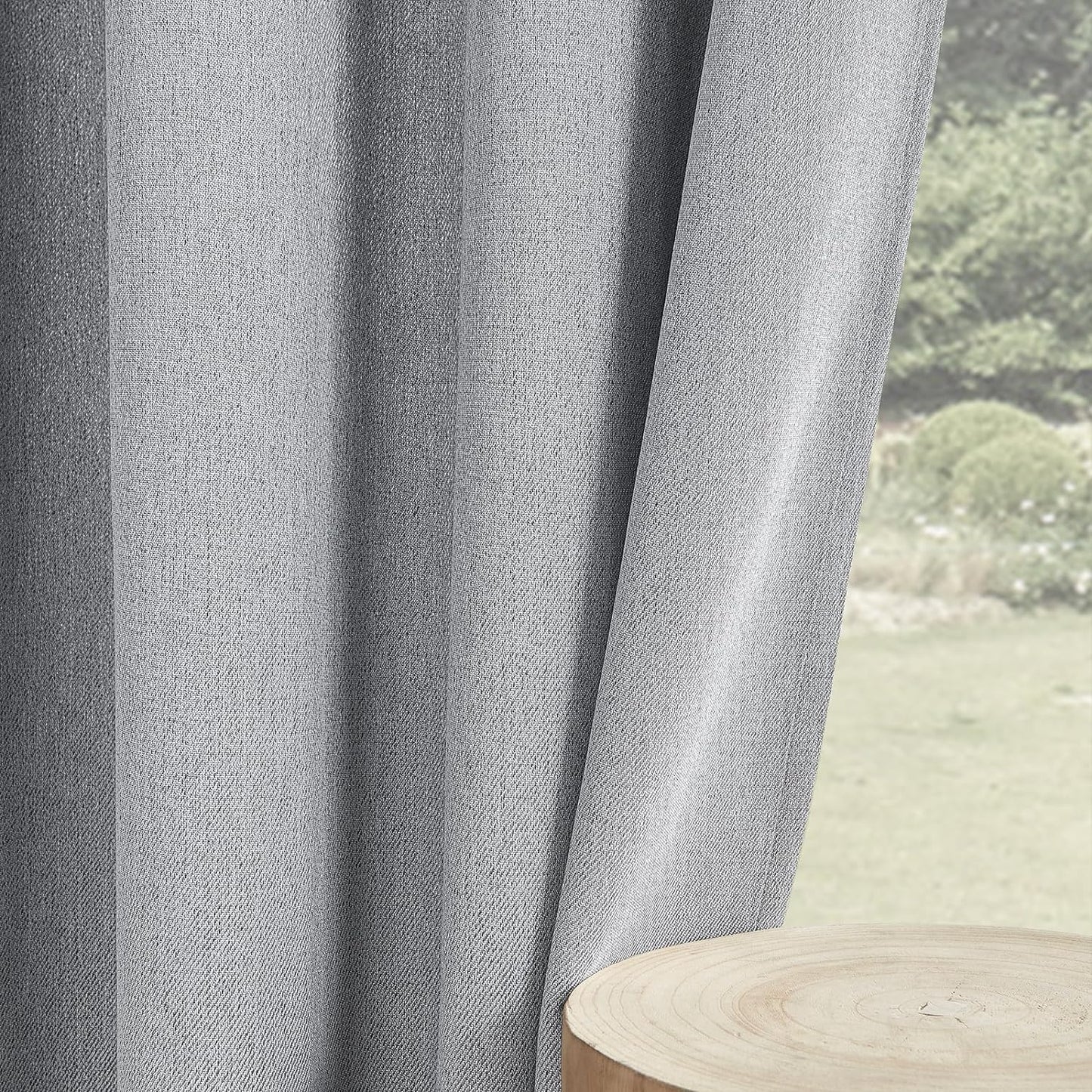 Joydeco Custom 100% Blackout Curtains 1 Panel, Grommet Thermal Insulated Curtains& Drapes, Room Darkening Drapes for Bedroom Living Room Window (Custom Size, Light Grey)