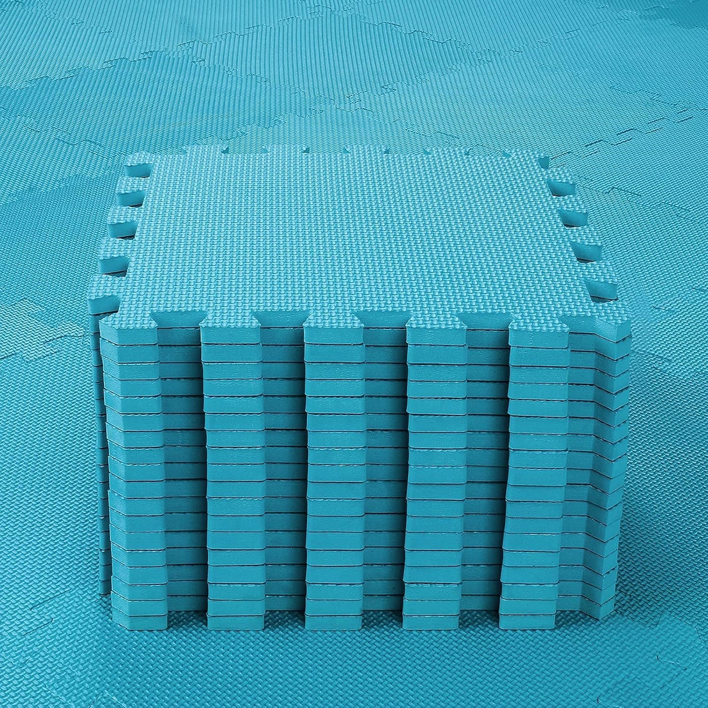 qqpp EVA Rubber 18 Tiles Interlocking Puzzle Foam Floor Mats - Baby Play Mat for Playing | Exercise Mat for Home Workout. Indigo naturalis (Dark Green). QC-Pb18N