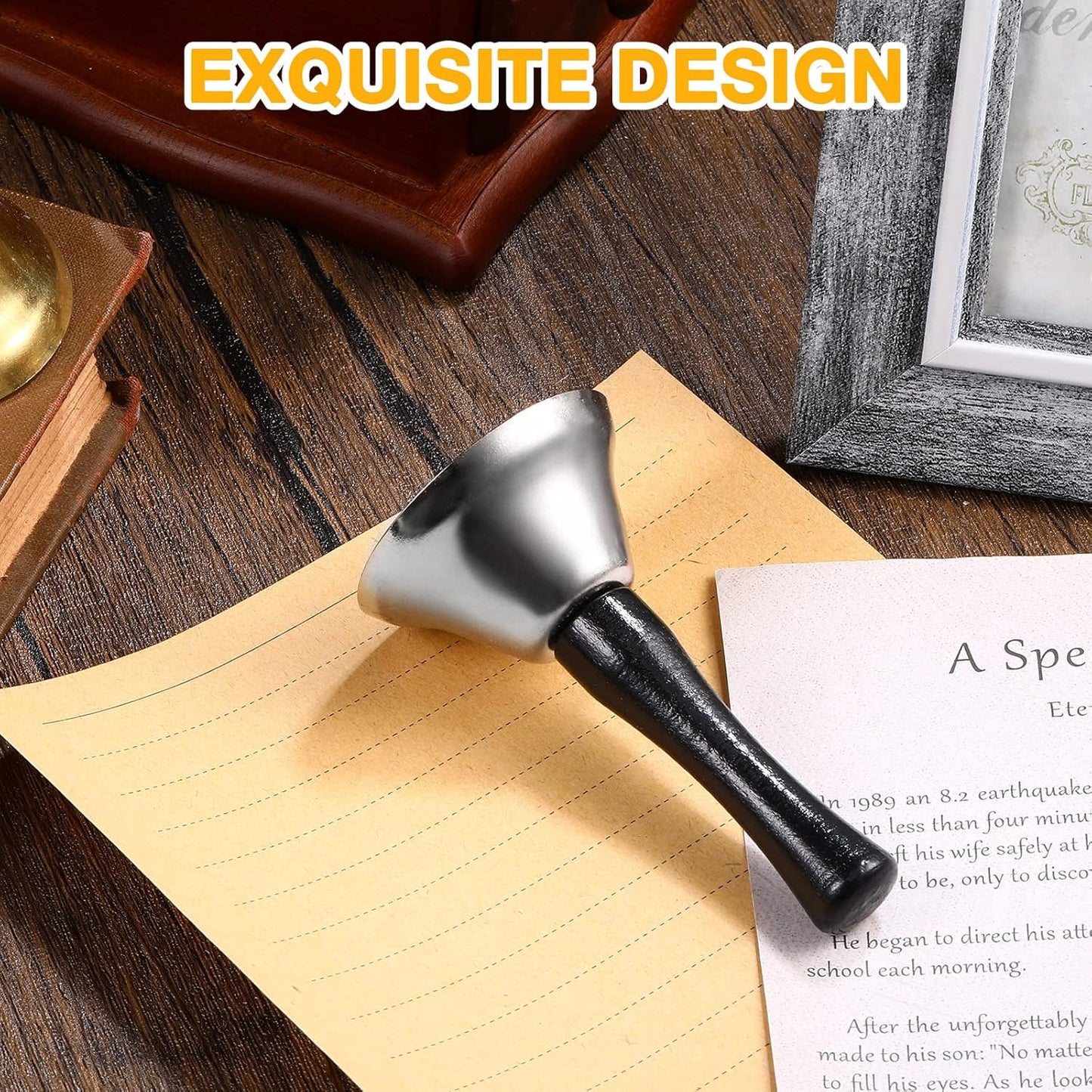 Yeshone 50 Pcs Loud Hand Bell Bulk Dinner Service Bell for Food Line Care for The Sick and Elderly Alarm Ringing Call for Pets Jingles Weddings Christmas Decoration(Silver)