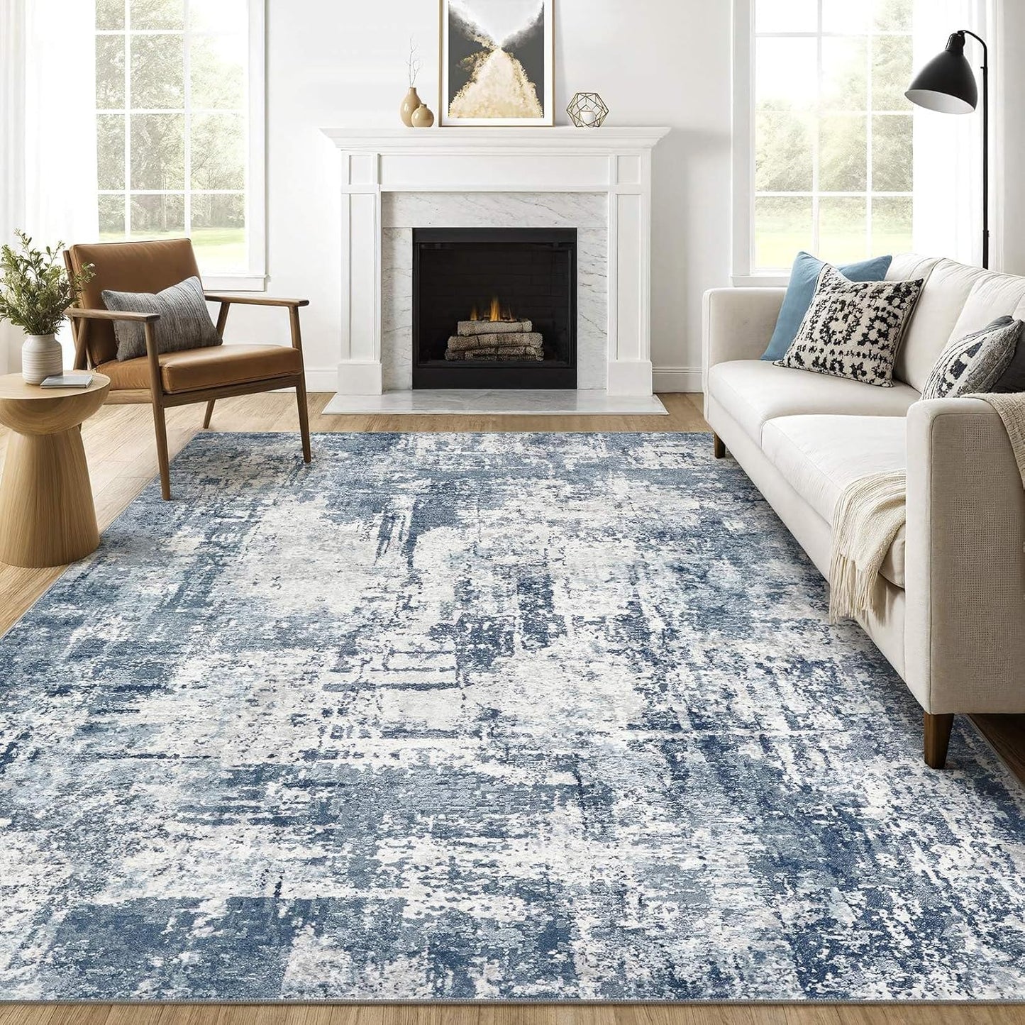 9x12 Area Rug Living Room: Washable Large Abstract Soft Rugs Stain Resistant Indoor Non-Slip Carpet for Men Modern Home Enthusiasts Aged 25-45 - High Traffic Areas - Bedroom Office Playroom