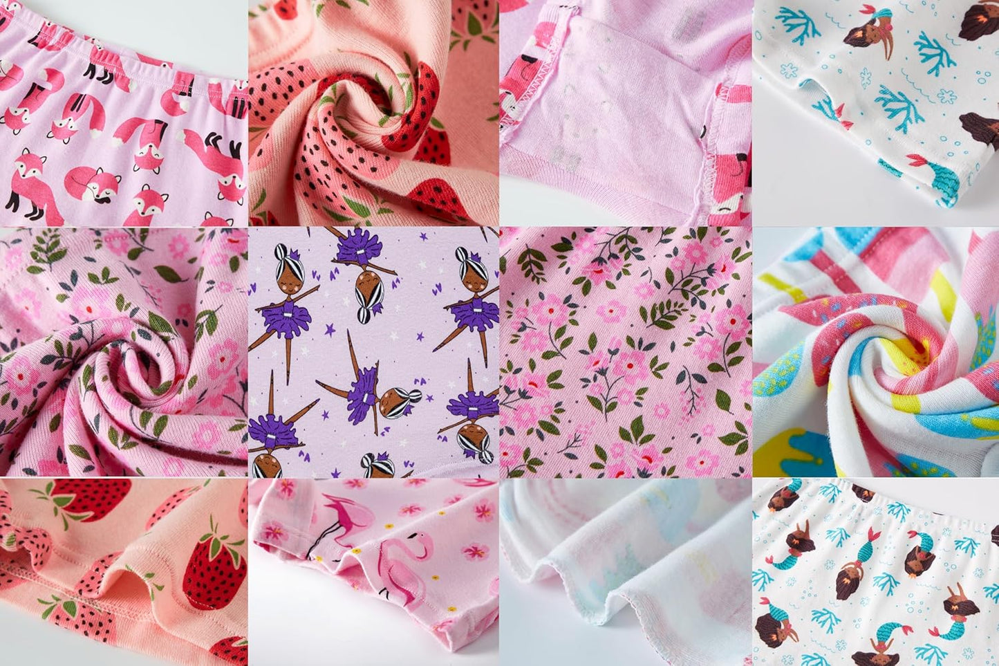 Cadidi Dinos Little Girls' Soft Cotton Underwear Kids Cool Breathable Comfort Panty Briefs Toddler Undies(Pack of 6)