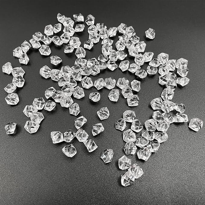 Reusable Fake Ice Cubes 2500 pcs 6 x 9 mm for Rock Crystals Treasure Gems for Table Scatters, Vase Fillers, Wedding Photography Props Vase Fillers