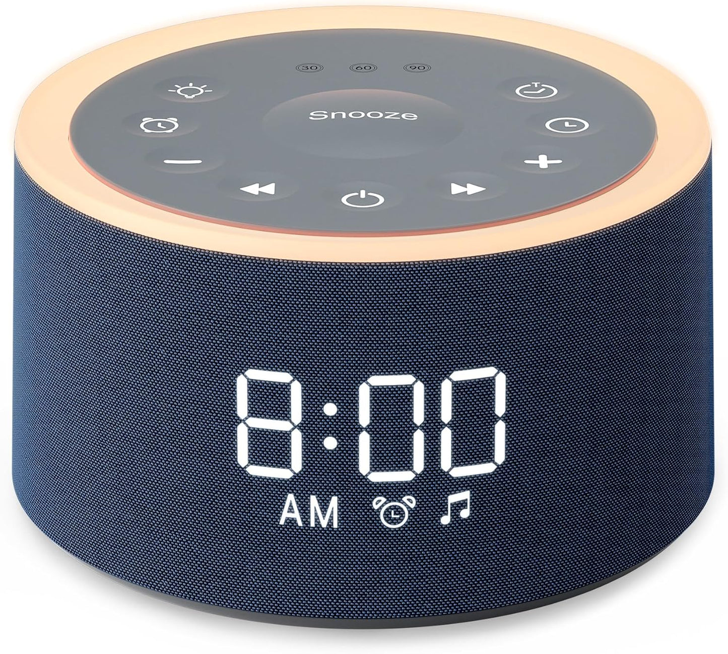 Dreamegg D1+ Sound Machine & Alarm Clock - Sound Machine for Sleep, White Noise Machine with 29 Soothing Sounds, Night Light, 0-100% Dimmable, White Noise Alarm Clock for Bedrooms Adults Baby, Blue