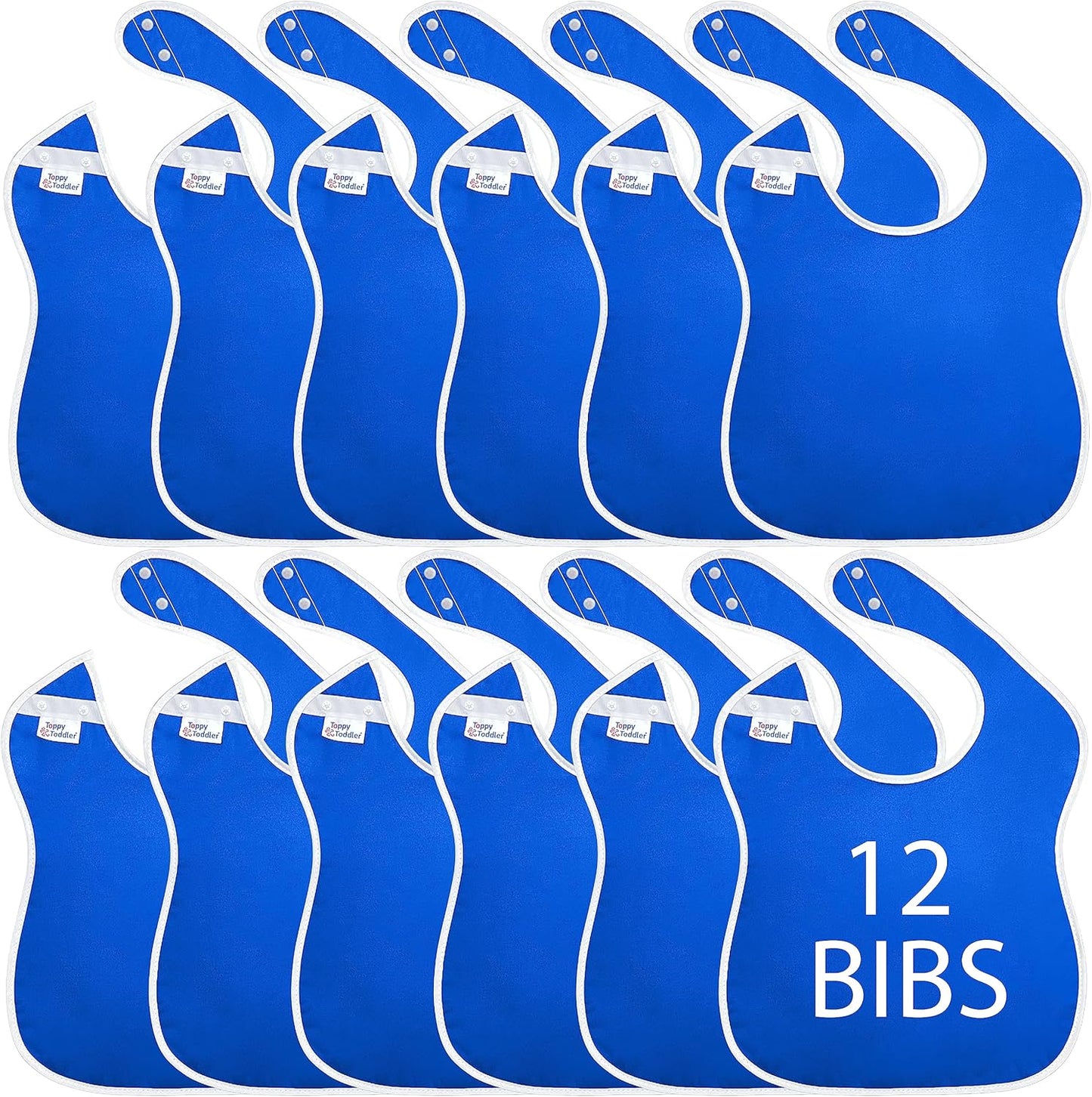 Large Waterproof Bibs Primary Collection - 4pk, 12pk, 48pk