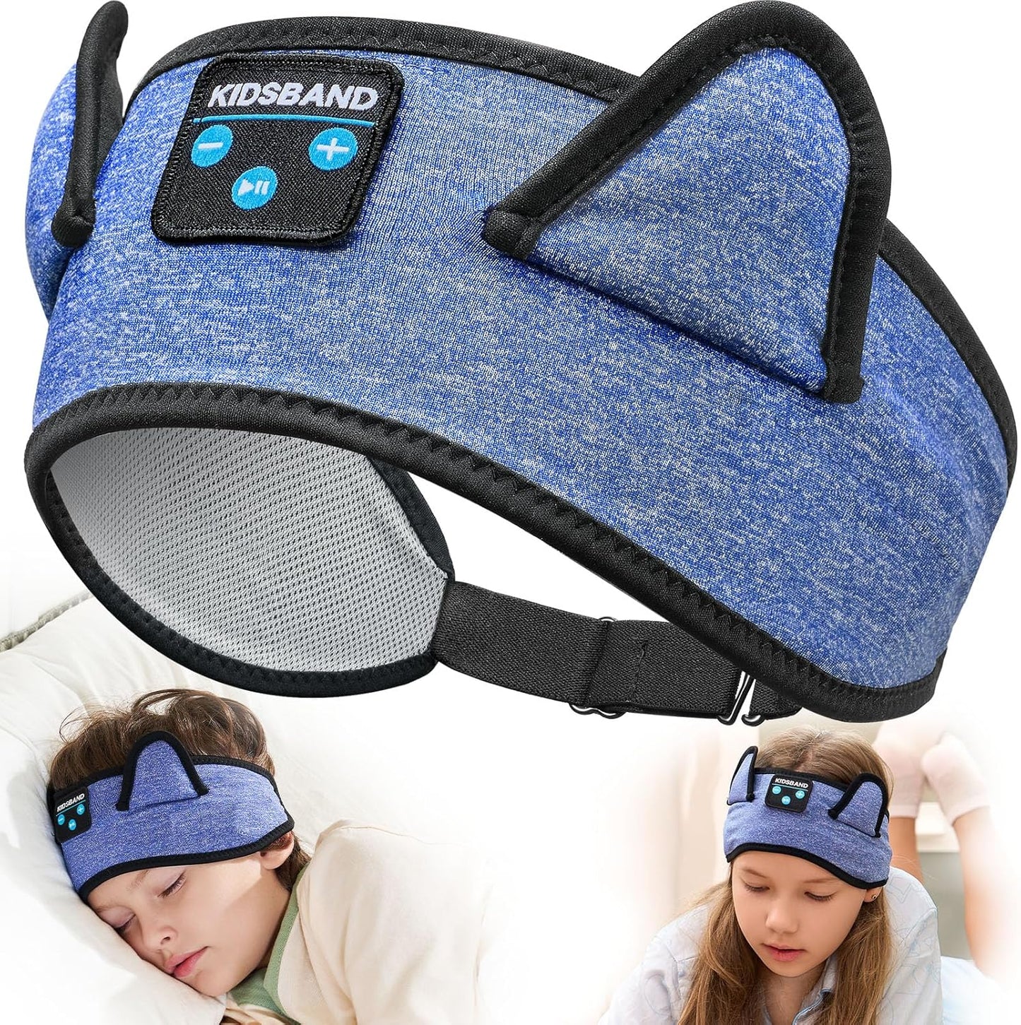 KIDSBAND Kids Headphones, Bluetooth Headphones for Kids with Adjustable Headband, 3.5 MM Jack for School, Foldable On-Ear Headset for Girls Boys Children, Kindle Tablet Cellphones Airplane Travel