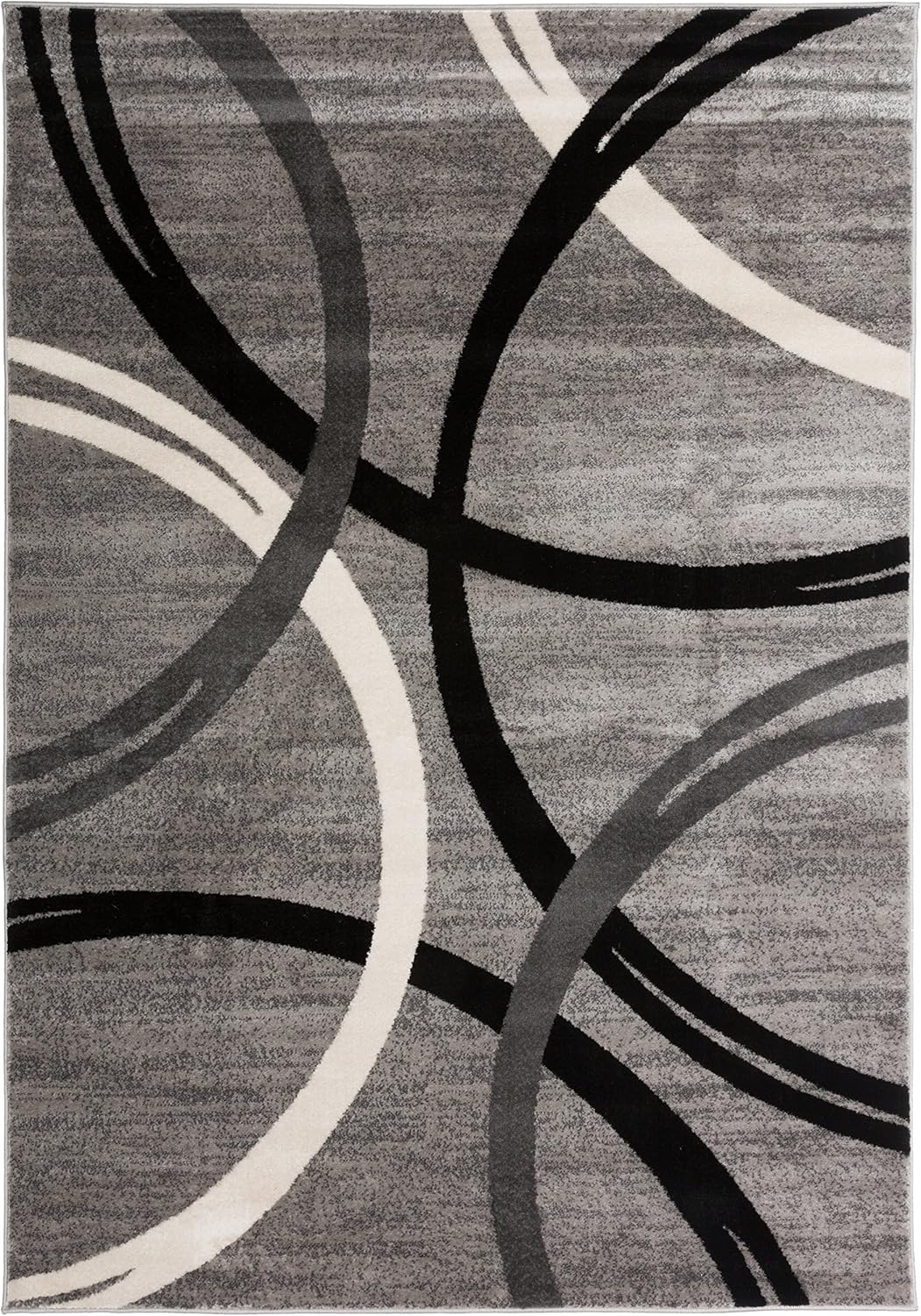 Rugshop Modern Wavy Circles Design Area Rug 8'8" x 12' Gray