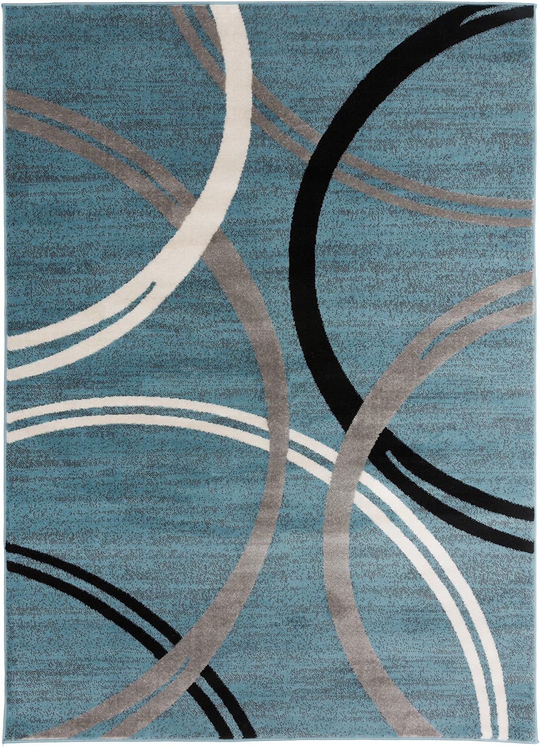 Rugshop Modern Wavy Circles Design Area Rug 3'3" x 5' Blue