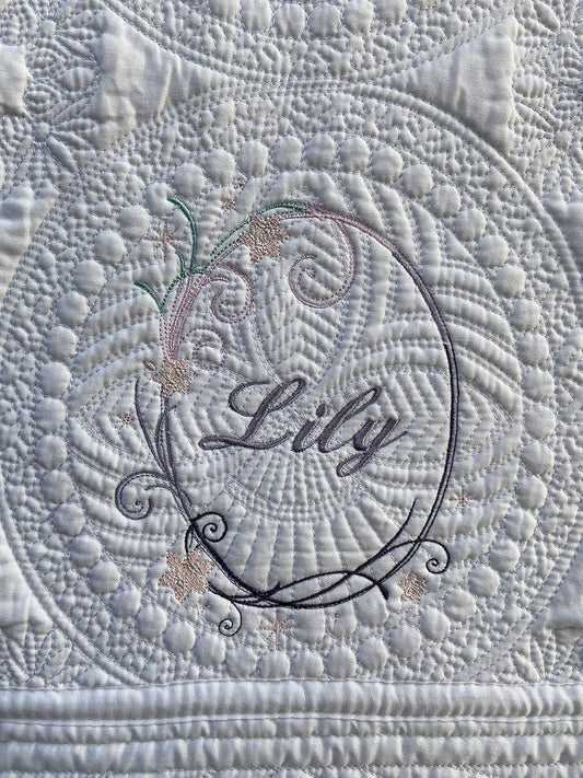 Personalized Baby Blanket Baby Quilt Monogrammed Blankets for Boys and Girls Embroidered Baby Gifts Lily